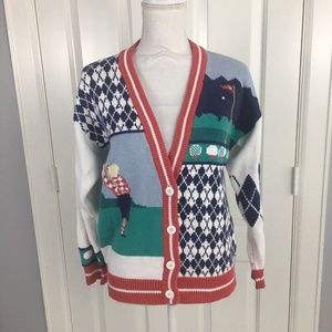 Eddie Bauer Men Cardigan Small Golf White